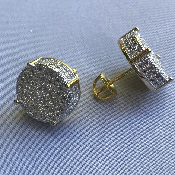 New! Sterling Micro-Paved Stud Earrings - Picture 6 of 9